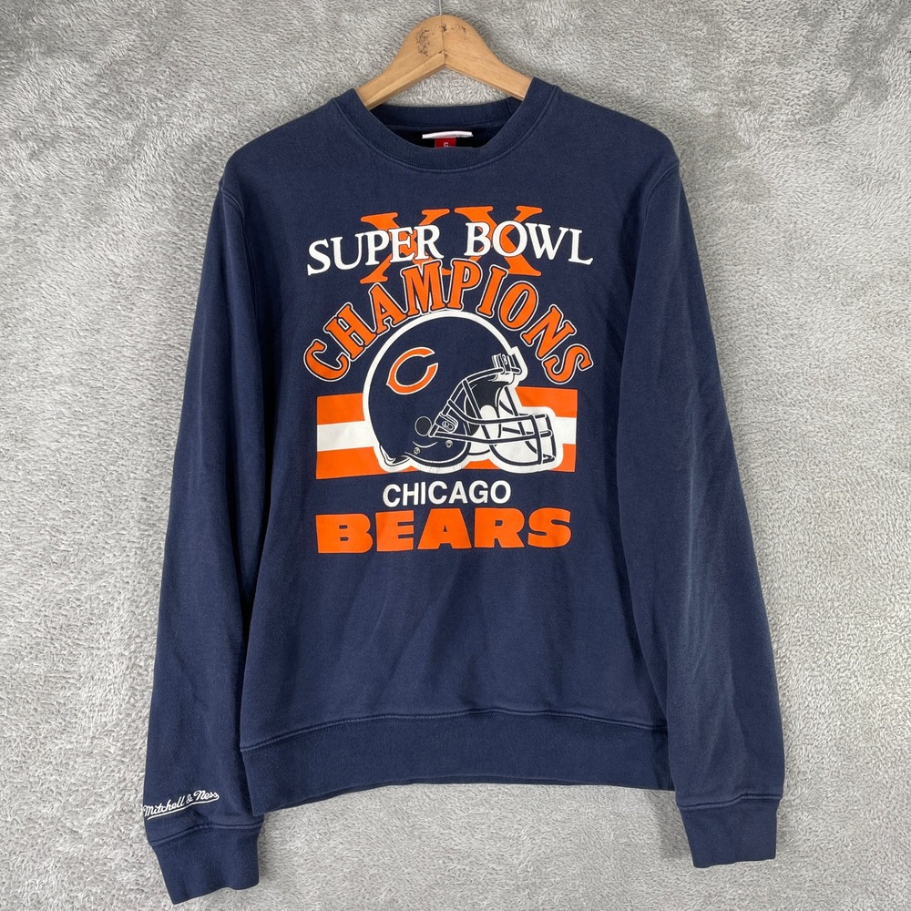 Mitchell & Ness Chicago Bears Sweatshirt Mens Small Navy Super Bowl XX Champions